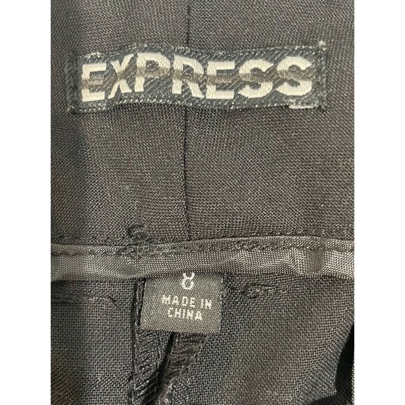 Express Women's Size 8 Black Mid Rise Pants Pockets Polyester/Viscose Blend - Picture 5 of 12